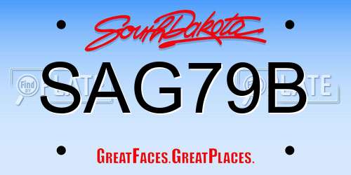 SAG79B South Dakota License Plate