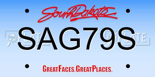 SAG79S South Dakota License Plate