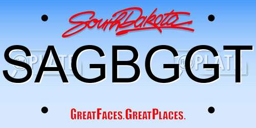 SAGBGGT South Dakota License Plate