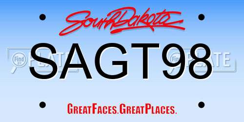 SAGT98 South Dakota License Plate