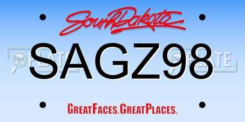 SAGZ98 South Dakota License Plate