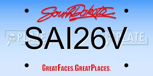 SAI26V South Dakota License Plate
