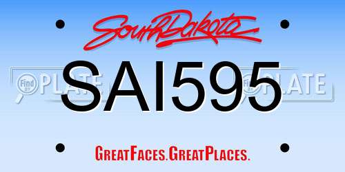 SAI595 South Dakota License Plate