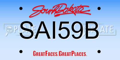 SAI59B South Dakota License Plate