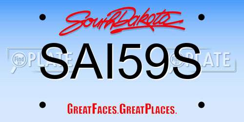 SAI59S South Dakota License Plate