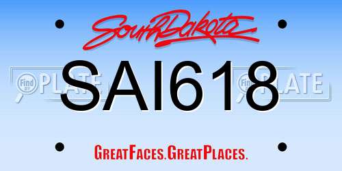 SAI618 South Dakota License Plate