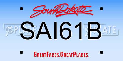 SAI61B South Dakota License Plate