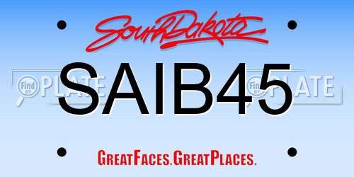 SAIB45 South Dakota License Plate