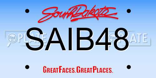 SAIB48 South Dakota License Plate