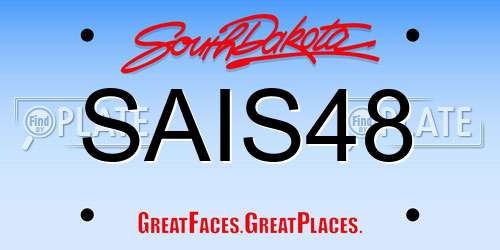 SAIS48 South Dakota License Plate