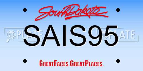 SAIS95 South Dakota License Plate