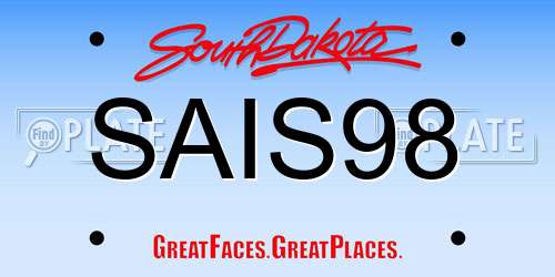 SAIS98 South Dakota License Plate