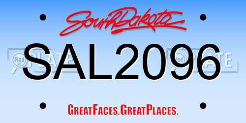 SAL2096 South Dakota License Plate