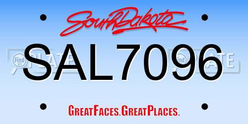 SAL7096 South Dakota License Plate