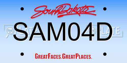 SAM04D South Dakota License Plate