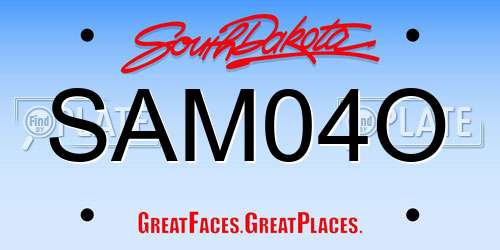SAM04O South Dakota License Plate