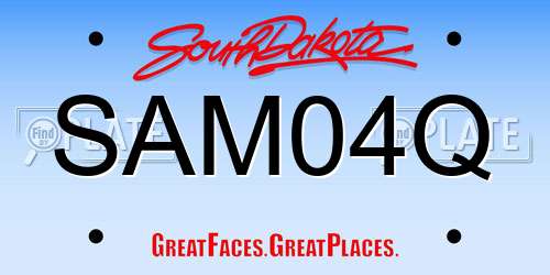 SAM04Q South Dakota License Plate