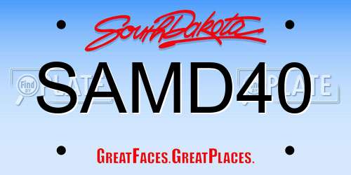 SAMD40 South Dakota License Plate