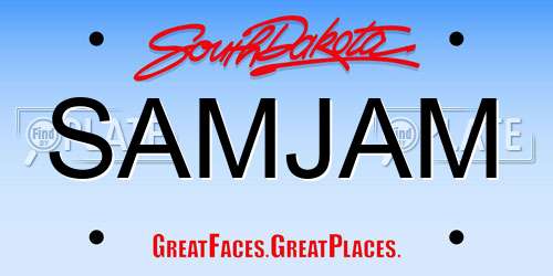 SAMJAM South Dakota License Plate