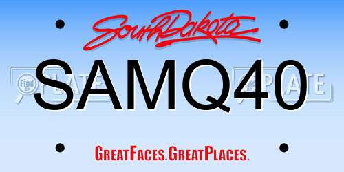 SAMQ40 South Dakota License Plate