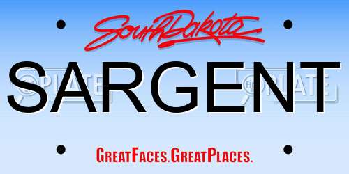 SARGENT South Dakota License Plate