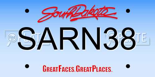 SARN38 South Dakota License Plate