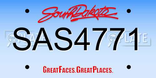 SAS4771 South Dakota License Plate