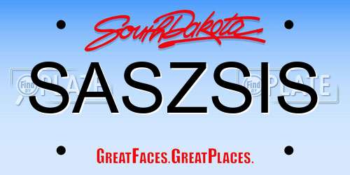SASZSIS South Dakota License Plate