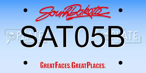 SAT05B South Dakota License Plate