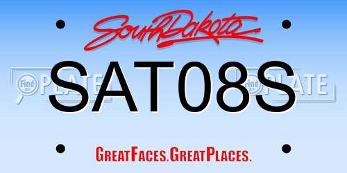 SAT08S South Dakota License Plate