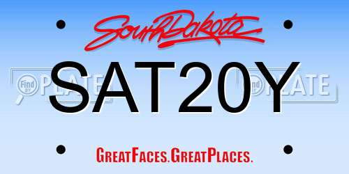 SAT20Y South Dakota License Plate