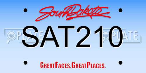 SAT210 South Dakota License Plate