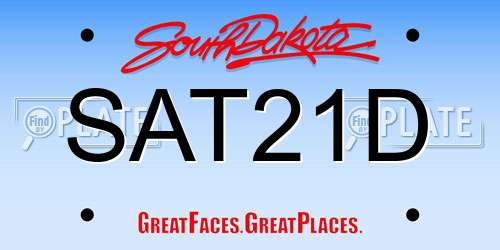 SAT21D South Dakota License Plate