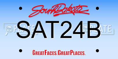 SAT24B South Dakota License Plate