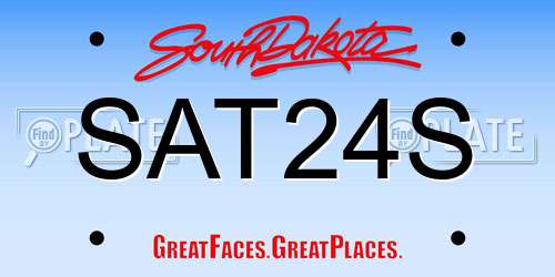 SAT24S South Dakota License Plate