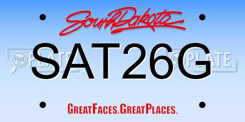 SAT26G South Dakota License Plate