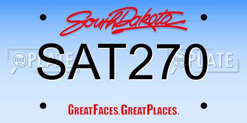 SAT270 South Dakota License Plate