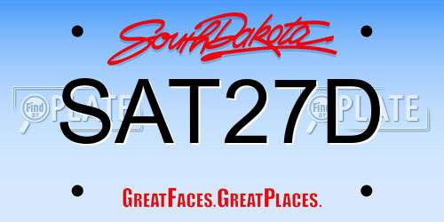 SAT27D South Dakota License Plate