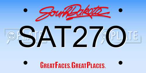 SAT27O South Dakota License Plate