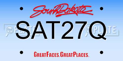 SAT27Q South Dakota License Plate