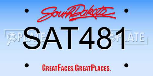 SAT481 South Dakota License Plate