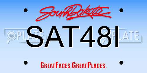 SAT48I South Dakota License Plate