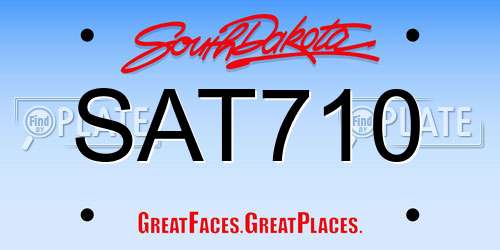 SAT710 South Dakota License Plate