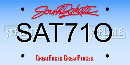 SAT71O South Dakota License Plate