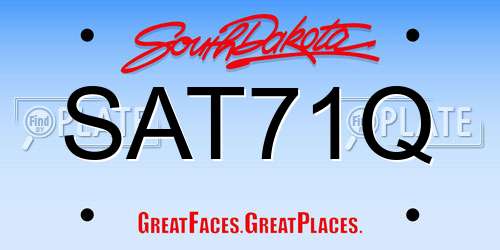 SAT71Q South Dakota License Plate