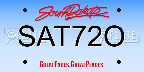 SAT72O South Dakota License Plate