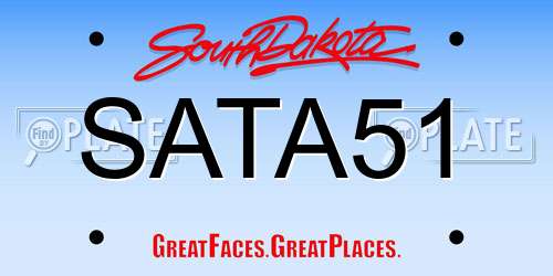 SATA51 South Dakota License Plate