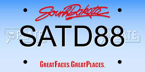 SATD88 South Dakota License Plate
