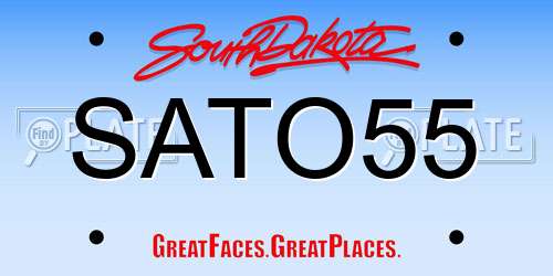 SATO55 South Dakota License Plate