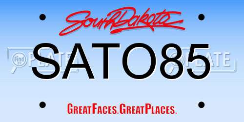 SATO85 South Dakota License Plate